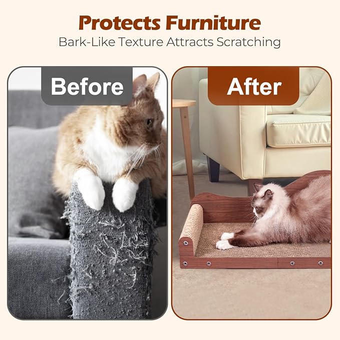ComSaf 26.4" Large Cat Scratcher Bed, Cat Scratching Board, Durable Cardboard - Image 5