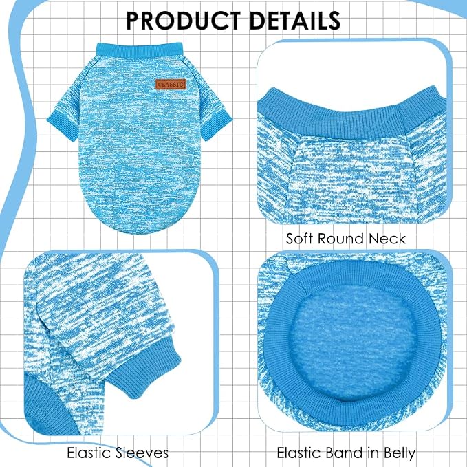 1 Pc Dog Sweaters for Small Dogs Girl Boy Winter Fleece Clothes Warm Soft Dog - Image 3
