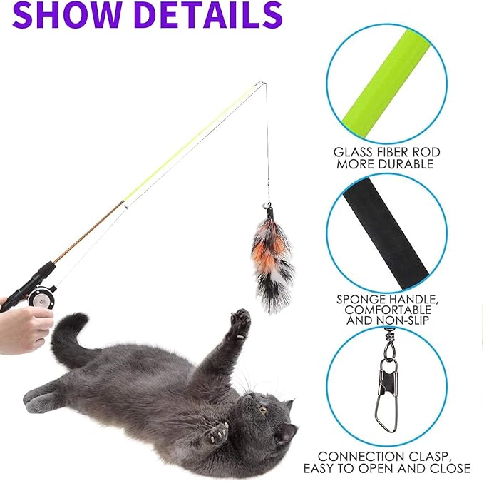 Retractable Cat Teaser Wand Toy, Cat Toys - Image 3