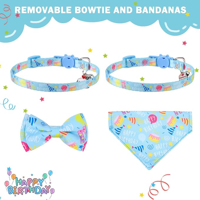SCENEREAL Cat Bandana Collars for Birthday - Image 4