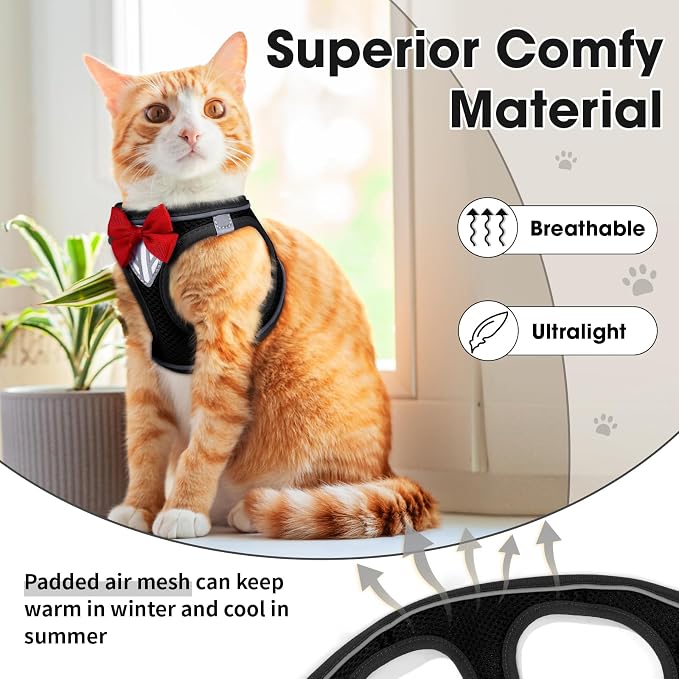 Cat Vest Harness and Leash Set for Walking Escape Proof, Adjustable Kitten - Image 4