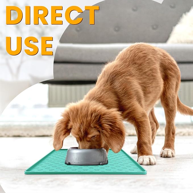Ptlom Pet Placemat for Dog and Cat, Waterproof Non-Slip Silicone Feeding Bowl - Image 3