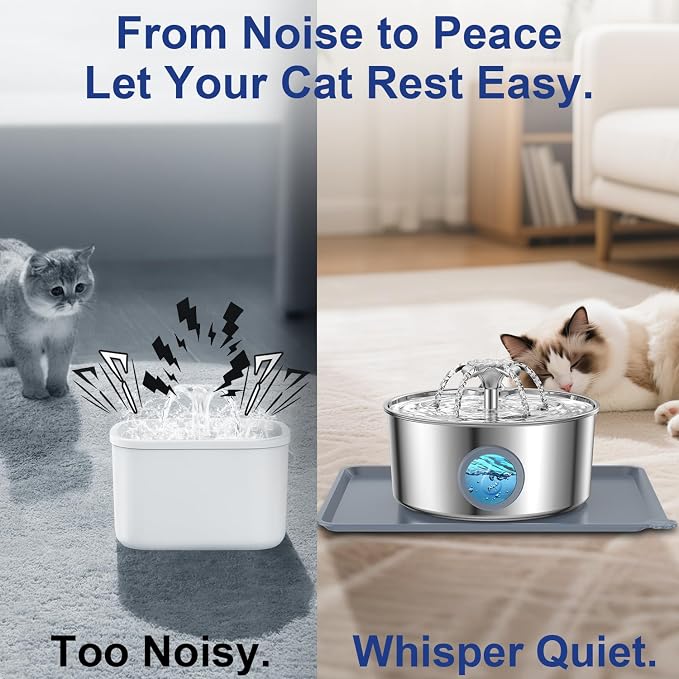 LucidShine 108oz/3.2L Stainless Steel Cat Water Fountain - Image 4