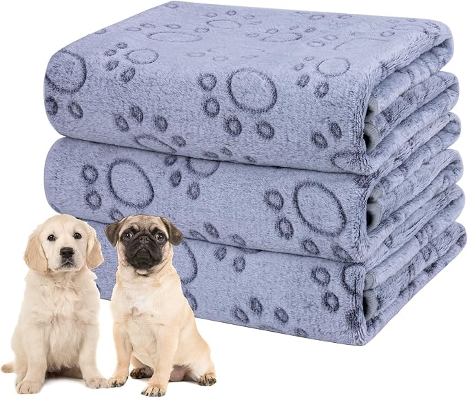 Dono 1 Pack 3 Dog Blankets, Soft Fluffy Fleece Pet Blanket Warm Sleep Mat Paw by Dono
