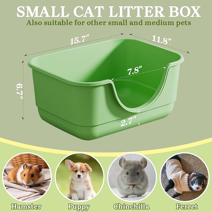 Low Entry Small Litter Box for Kittens, Kitty Plastic Litter Boxes, Open Top - Image 5