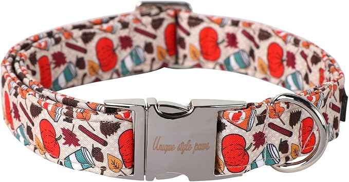 Unique style paws Halloween Dog Collar Metal Buckle Pumpkin Collar Gift Durable