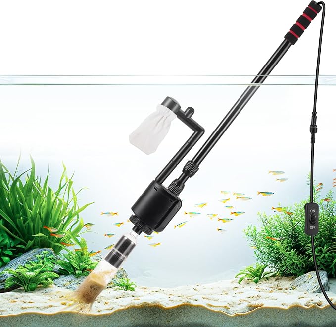 AQQA Aquarium Gravel Cleaner Kit, 6 in 1 Electric Fish Tank Vacuum Cleaning by AQQA