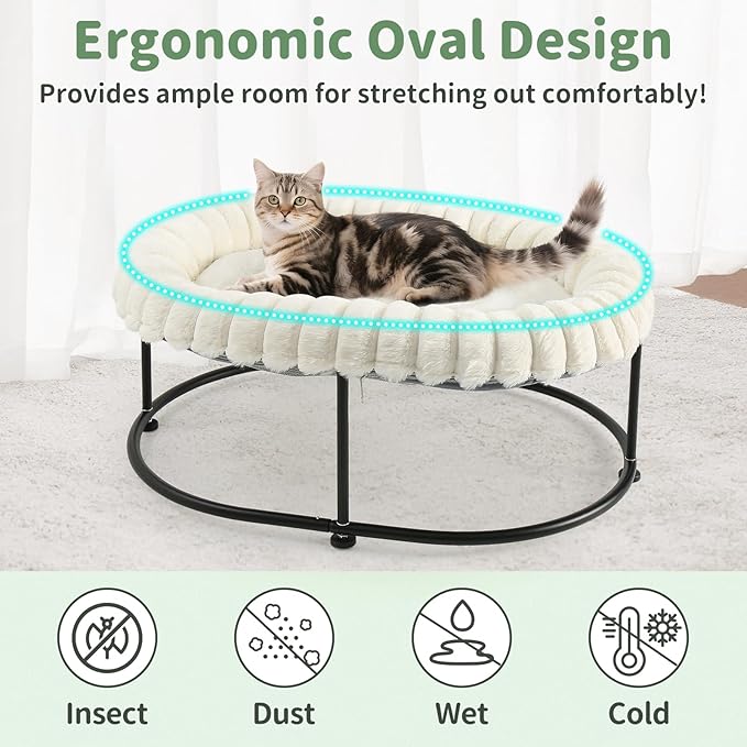 Sunhoo Elevated Cat Bed for Indoor Cats Raised Kitten Hammock Large High Puppy - Image 3