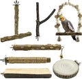 7Pcs Natural Wooden Bird Perch Set – Parrot Perch Toys, Wooden Perch Swing by Unknown
