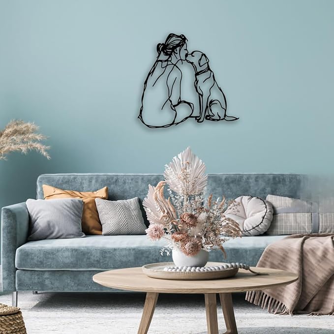 Woman Dog Metal Wall Decor - Image 3