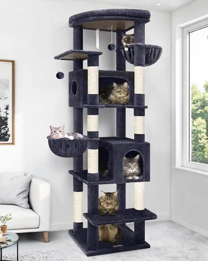 Globlazer Heavy Duty Cat Tree, 74in Sturdy Cat Tower by Globlazer