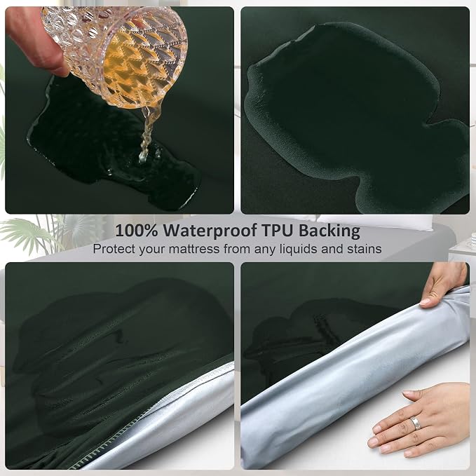 King Mattress Protector Waterproof, Fitted Sheet Style Breathable Mattress Cover - Image 3