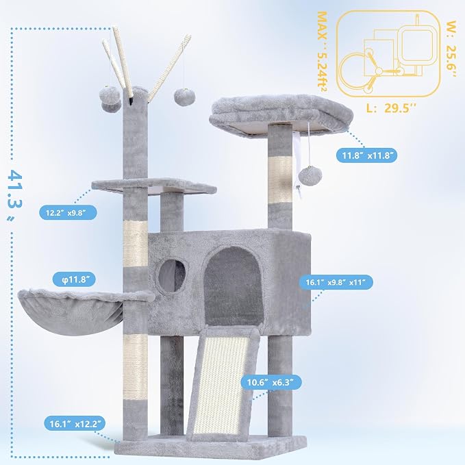 Hey-brother Cat Tree Tower, Scratching Posts - Image 7