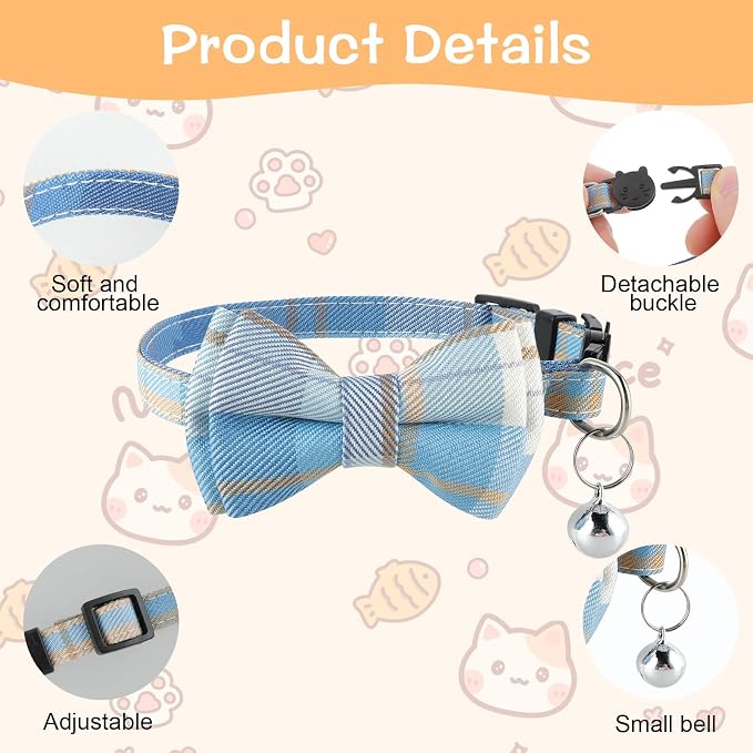 Jeffdad 2Pcs Cat Collar Breakaway, Cat Collar - Image 3