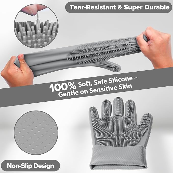 6PCS Pet Grooming Kit for Dogs, Cats and Horses | Dog Washing Gloves | Dog Bath - Image 4