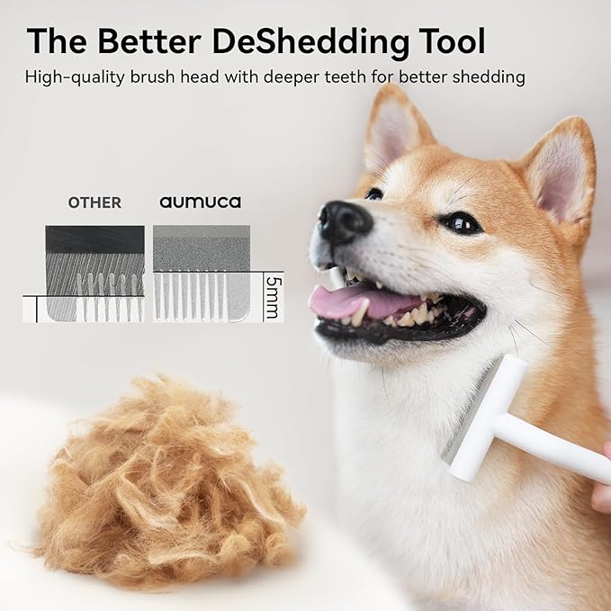 aumuca Pet Deshedding Tools for Short Haired Cats & Dogs, Dematting Deshedding - Image 5
