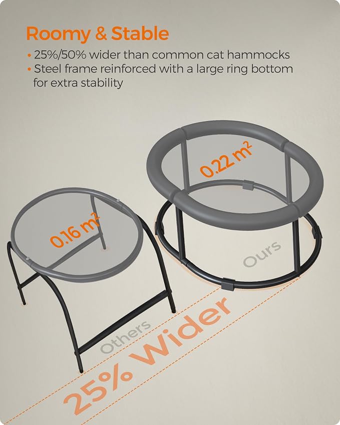 Feandrea Pet Bed, Cat Hammock, Elevated Cat Bed - Image 9