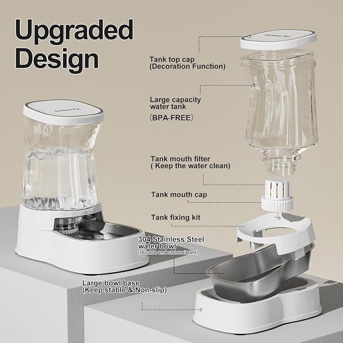 Gardner Pet Automatic Dog Water Dispenser Gravity Stainless Steel Water Waterer - Image 3