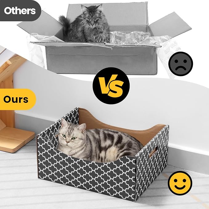 Cardboard Cat Scratcher Box, Heavy Duty Cat Scratcher Bed - Image 5