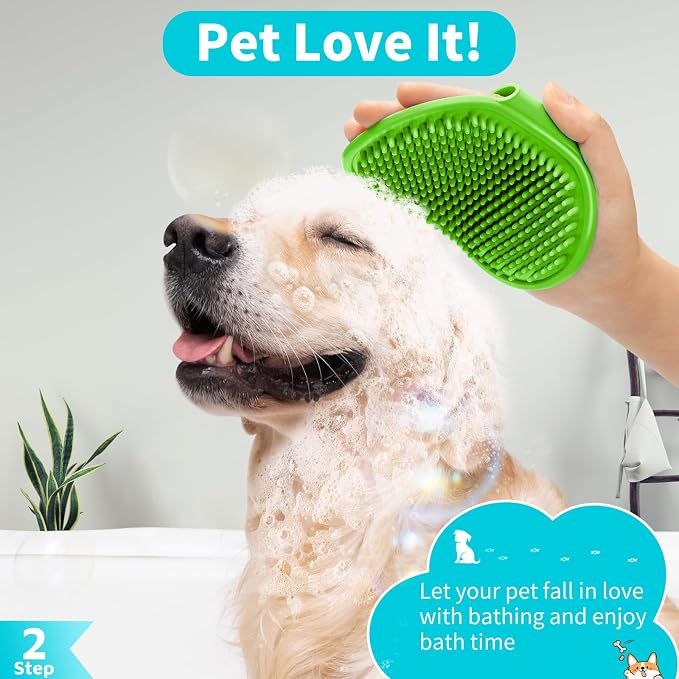 Comotech 6PCS Dog Bath Brush & Dog Toothbrush | Adjustable Handle Shampoo Brush - Image 3