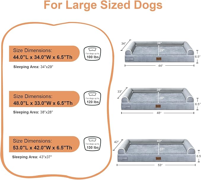 Large Dog Bed Orthopedic Washable: Jumbo Dog Bed Bolster Extra Large Dogs Egg - Image 6