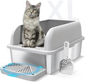 Enclosed Stainless Steel Cat Litter Box by Suzzipaws