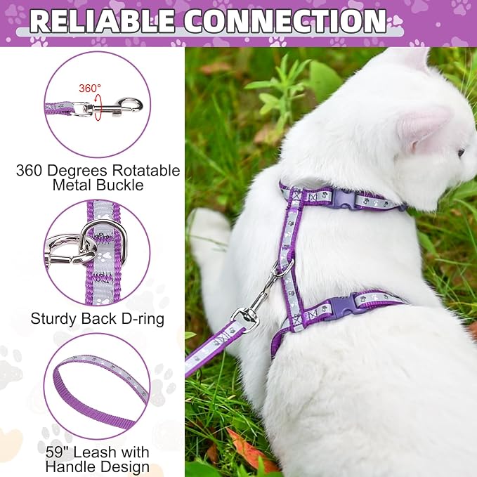 KOOLTAIL Cat Harness and Leash Set, Escape Proof Adjustable Kitten Harness - Image 3
