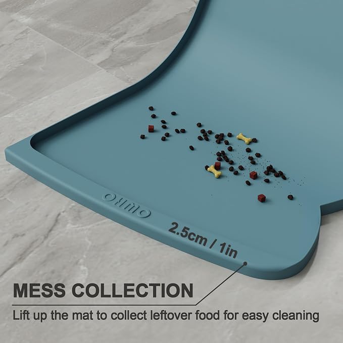 OHMO Dog Food Mat w/Residue Collection Pocket Silicone Pet Feeding Mat - Image 3
