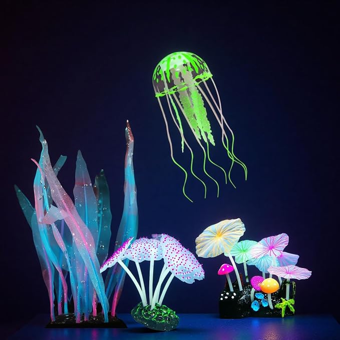 4-Pack Silicone Fluorescent Aquarium Plants & Decor - Image 9