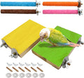 6 Pcs Bird Perch Stand Toy, Wood Parrot Stand Platform Colorful Sand Paw by Bac-kitchen