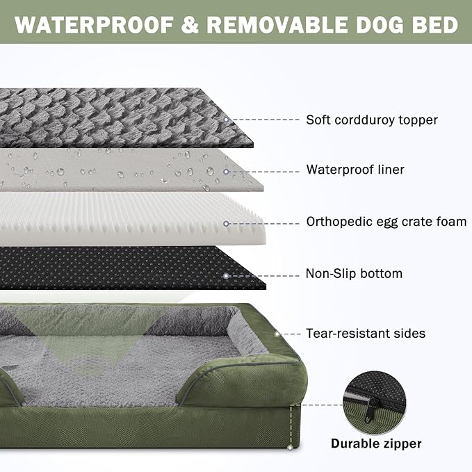 INVENHO Orthopedic Dog Beds Large Sized, XL Egg-Crate Foam Dog Couch - Image 4