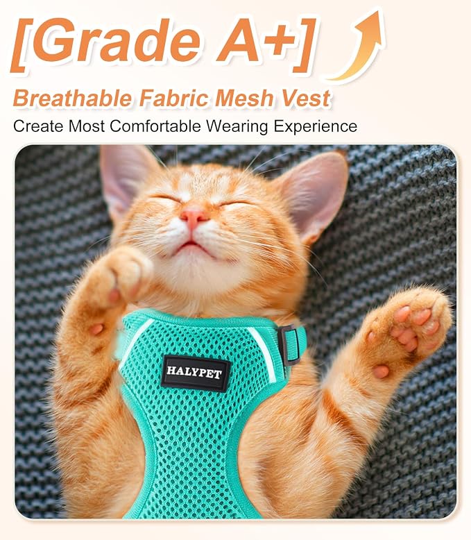 Halypet Cat Harness and Leash Set Escape Proof Soft Adjustable Cat Leash - Image 2