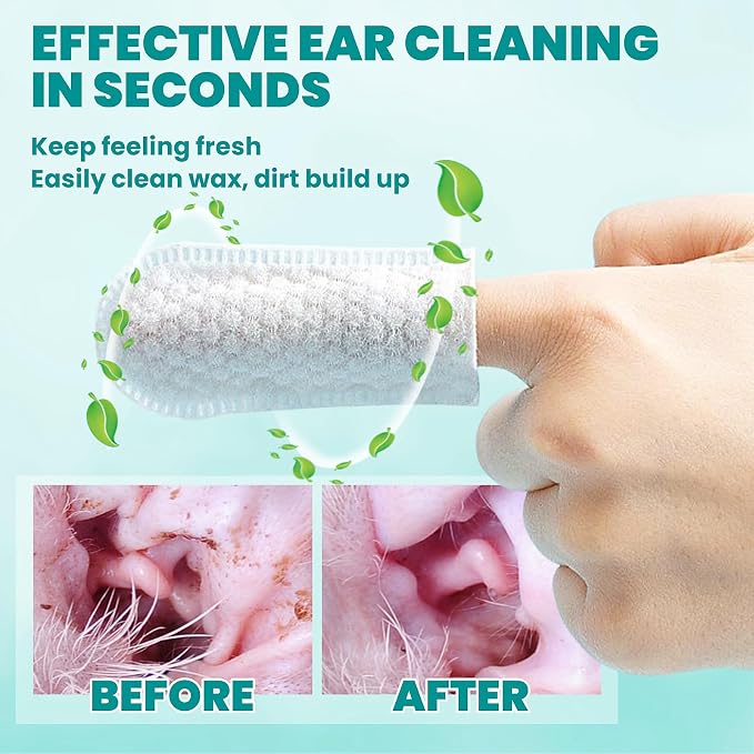 Ear Cleaner Finger Wipes 60 Counts, Dog Ear Cleaner, Soft & Easy Otic Cleaning - Image 4