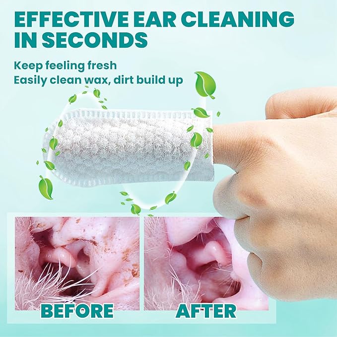 Wider Ear Cleaner Finger Wipes 60 Counts, Dog Ear Cleaner, Grooming Kit Care - Image 4
