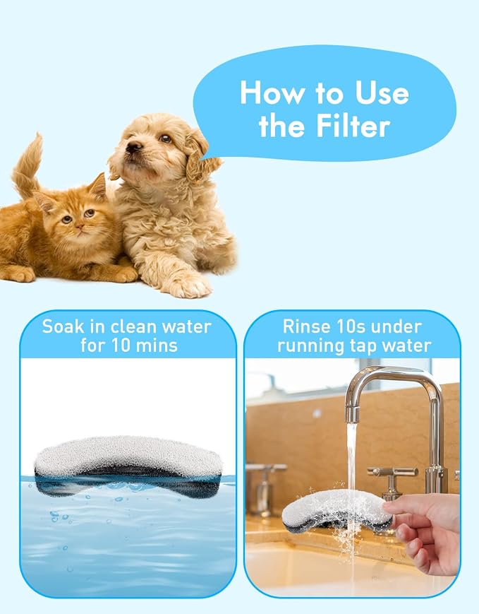 NPET WF100 Cat Foutain, 54oz/1.6L Automatic Pet Water Fountain Dog Water - Image 8