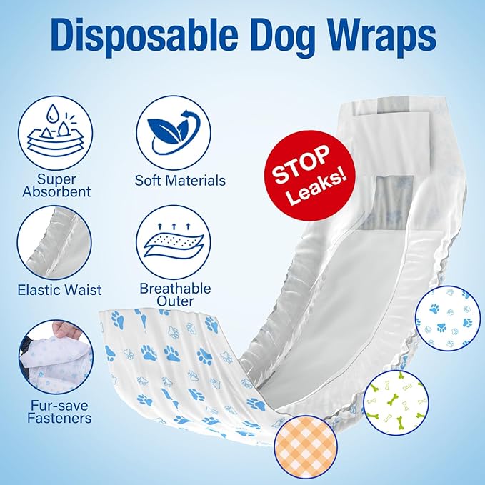 Pet Soft Disposable Male Wrap Dog Diaper - Image 3