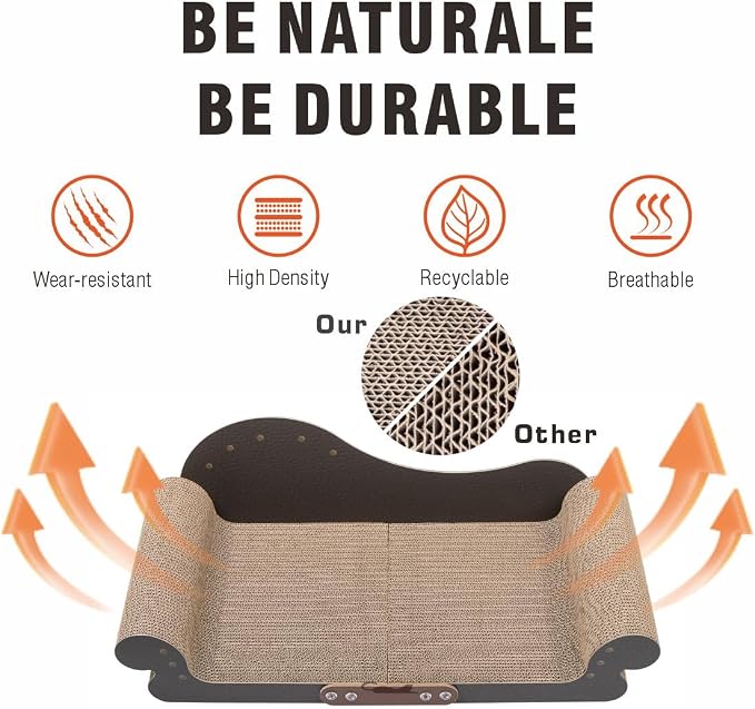 Sofa Shaped Cat Scratching Board, 26.6" Extra Large Scratcher Bed - Image 4