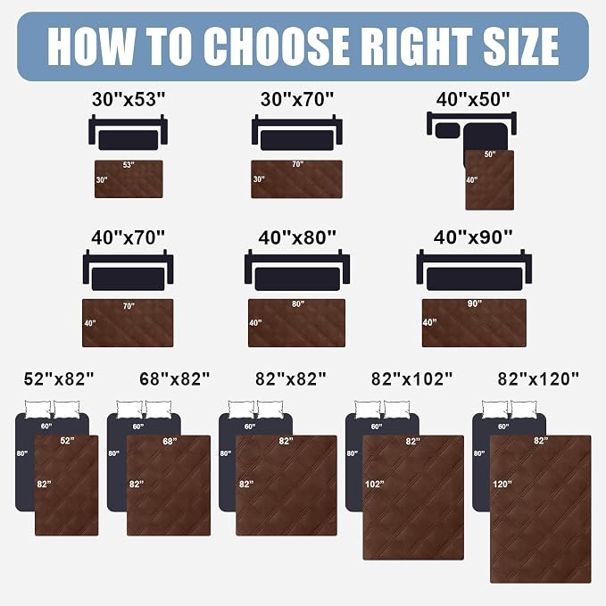 Smiry Waterproof Dog Bed Cover Blanket 52x82, Soft Reversible Pet Blanket - Image 6