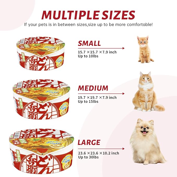 寵幸 Ramen Noodle Dog & Cat Bed, Keep Warm and Super Soft Creative Pet Nest - Image 6