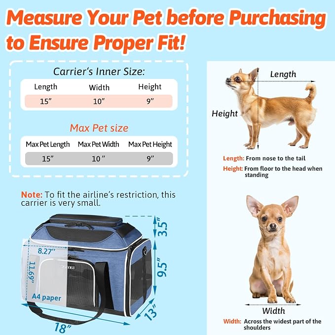 Petskd Top-Expandable Pet Carrier 18x13x9.5 Inches Southwest Airline Approved - Image 3