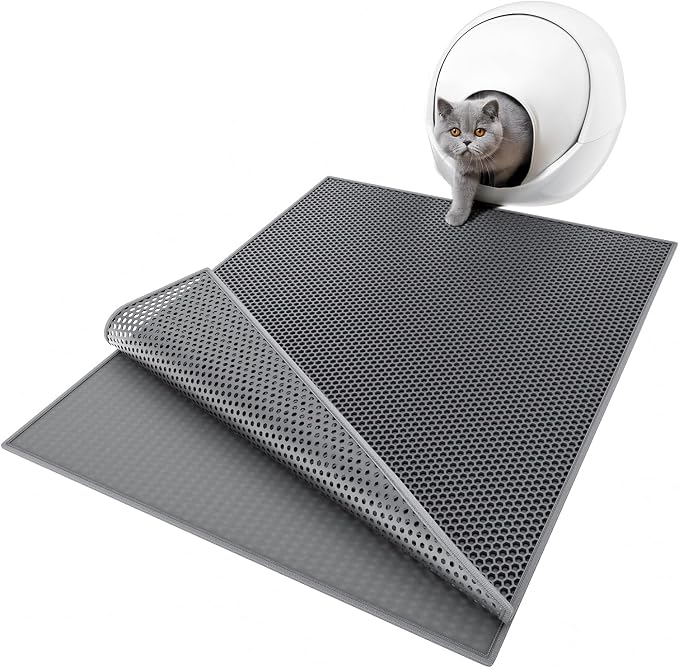 ESTHELLO Cat Litter Mat Large, Cat Litter Trapping Mat, Honeycomb Double Layer by ESTHELLO