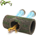 Magnetic Crested Gecko Hideout Resin Hollow Log Cave - GlobalHabitat Supply