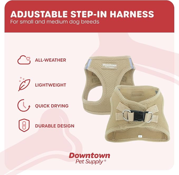 Downtown Pet Supply Step in Dog Harness No Pull, Khaki - Image 3