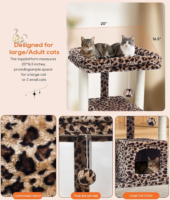 SYANDLVY 27" Cat Tree for Indoor Cats, Activity Tower - Image 6