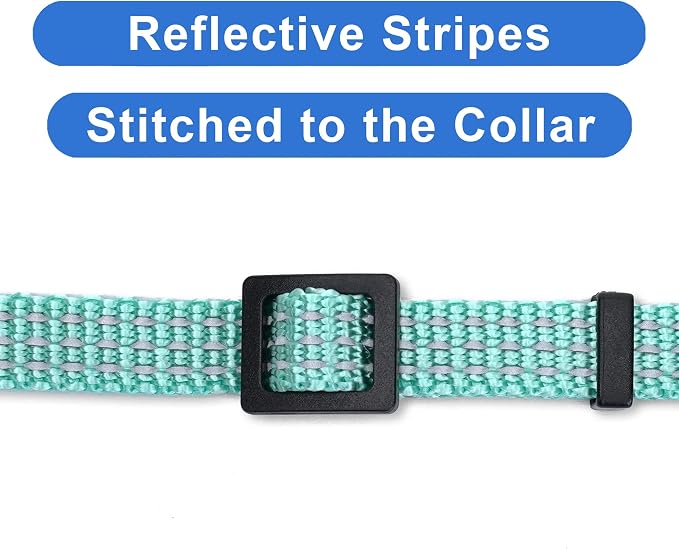 Pawtitas Reflective Teal Cat Collar - Image 4