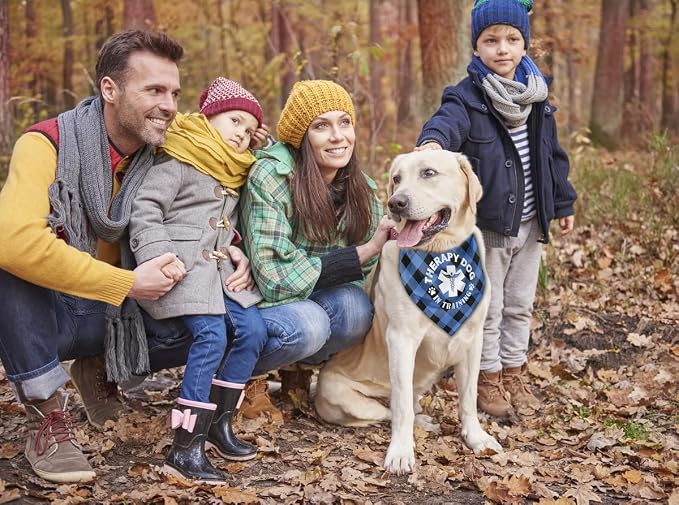 Dog Bandana, Therapy Dog Please Pet Me with, Dogs Scarf Classical Printing - Image 5