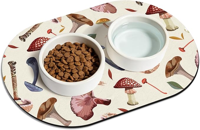 Dog Food Mat 20''x12'', Small Pet Feeding Mat, Non-Slip Rubber Pet Food Mat by METEOROCK