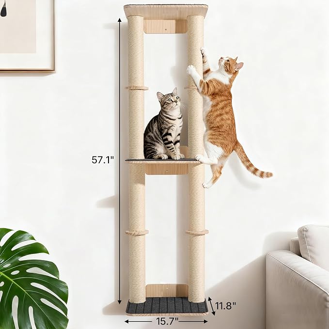 Veehoo Cat Wall Shelves, Cats Wall Scratcher Furniture - Image 7