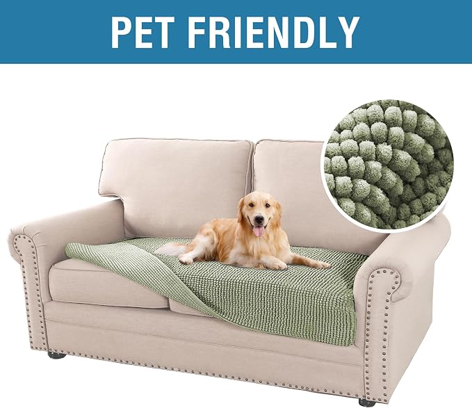 H.VERSAILTEX Plush Chenille Dog Bed Cover Thick Soft Sofa Covers Loveseat Cover - Image 3