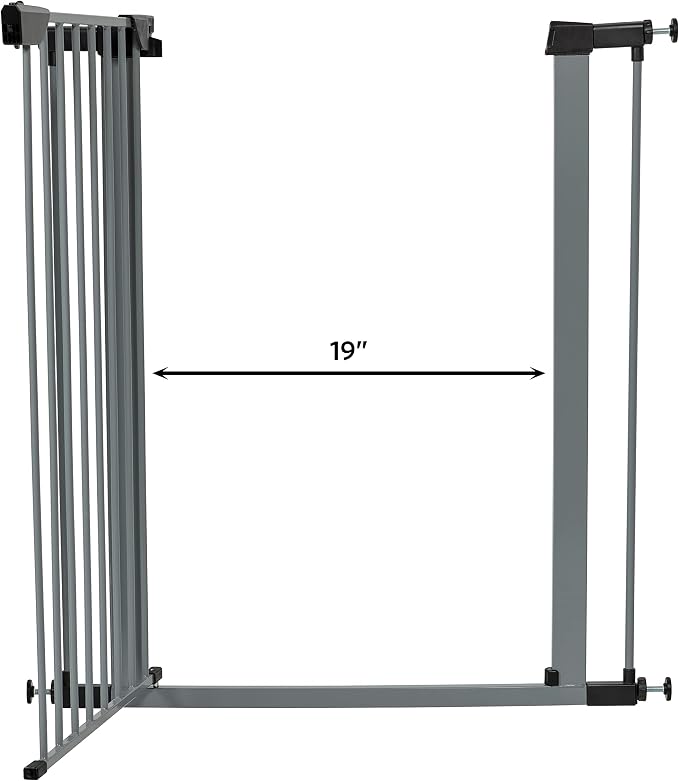 MidWest Homes for Pets 39-Inch High Walk-thru Pressure Mounted Gray Steel Dog - Image 8
